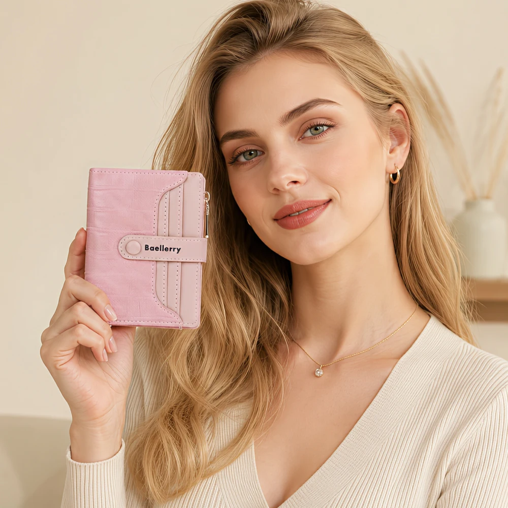 1Pc - Portable Travel Mini Wallet for Women, Crocodile Embossed Color-Blocked Card Holder with Zippered Coin Pocket, Multiple Card Slots, Suitable for Daily Commuting, Vacation, Shopping, and as a Gift for Girls