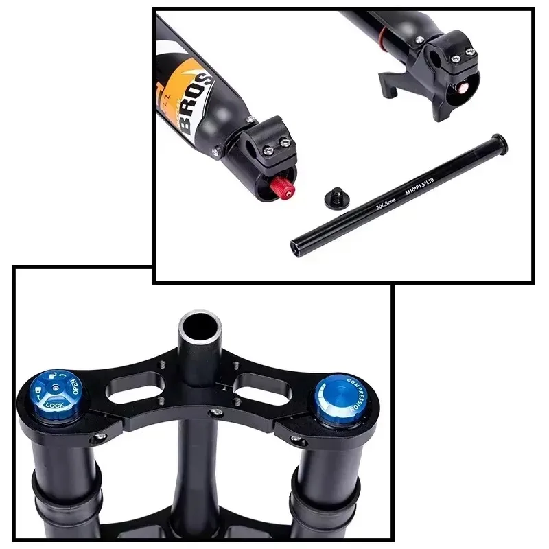 BUCKLOS Inverted Air Spring Fork 29" 180mm Travel BOOST Thru Axle Downhill MTB Ebike Bicycle Front Fork view 5