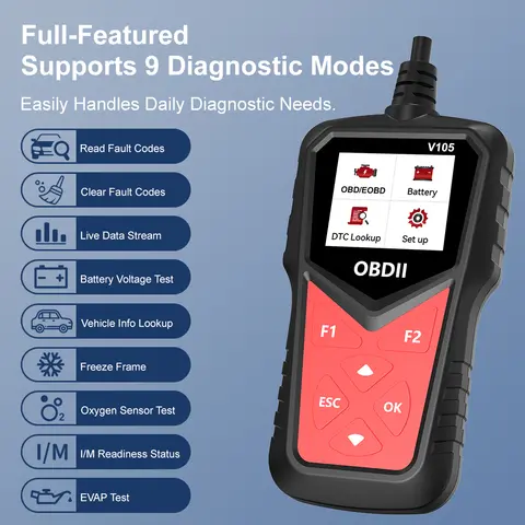 New OBD2 Scanner Diagnostic Tool Code Reader Car Voltage Tester Engine Fault Code Scanner Charging Tester Diagnostic