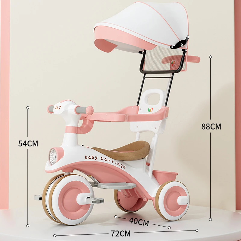 Passeggino triciclo per bambini 1-6 anni bicicletta per bambini a tre ruote per bambini sedia da viaggio per bici da viaggio regalo di compleanno