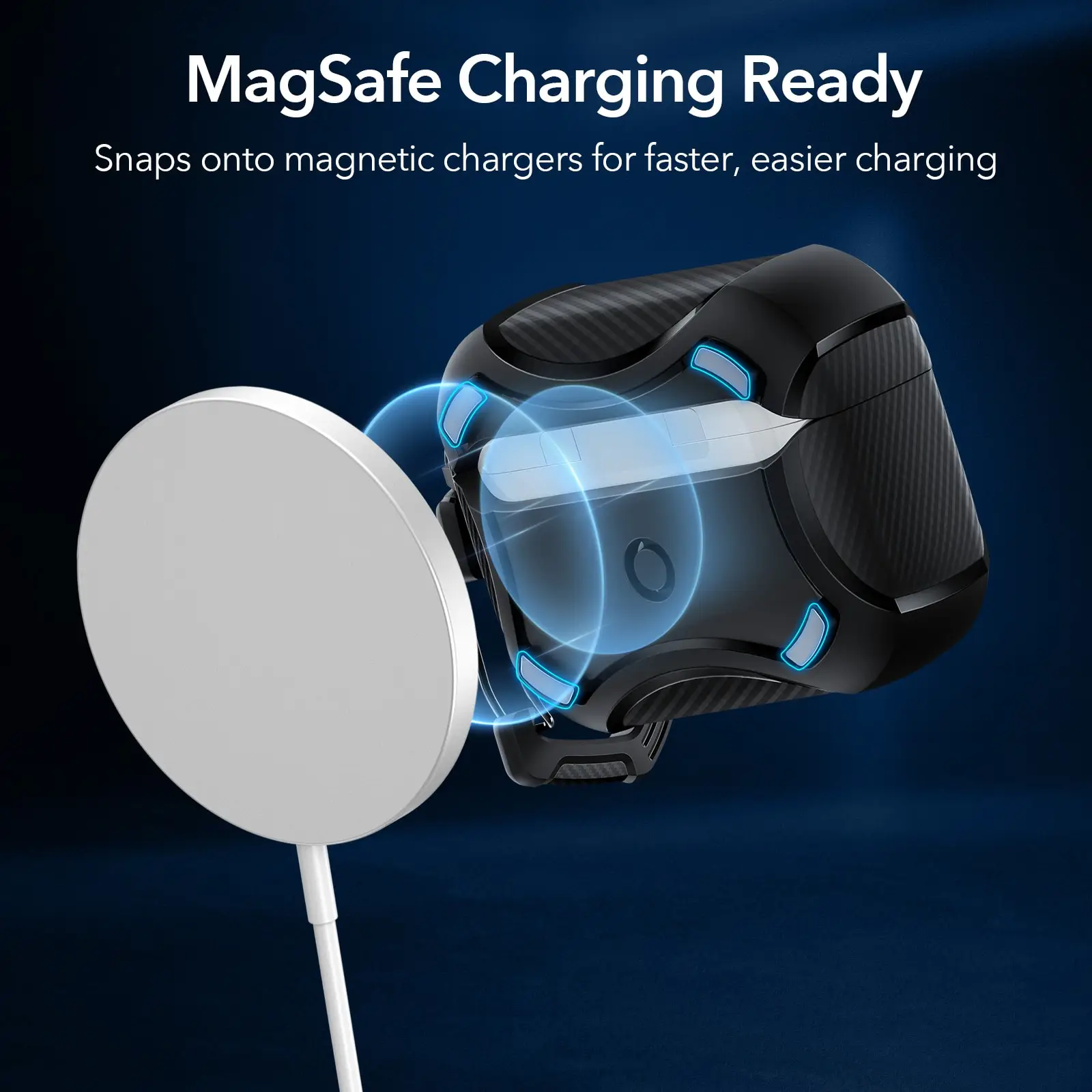 ESR for Airpods Pro 2 Case with HaloLock Armor Tough Case for Airpods Pro 3rd/2nd/1st Gen Protective MagSafe Case with Keychain