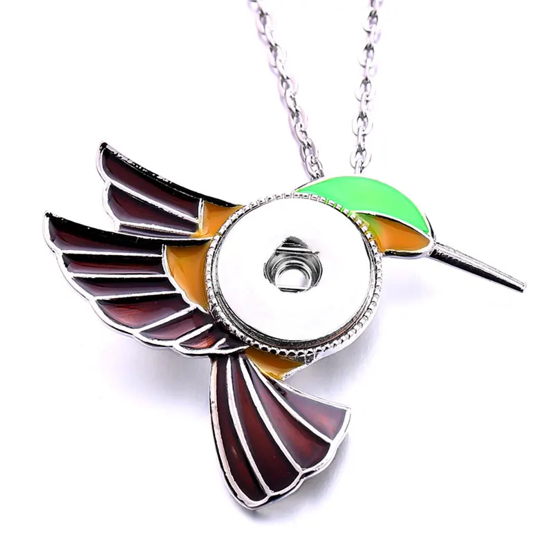 

sublimation bird women necklaces pendants button necklace pendant jewelry consumable 20pcs/lot