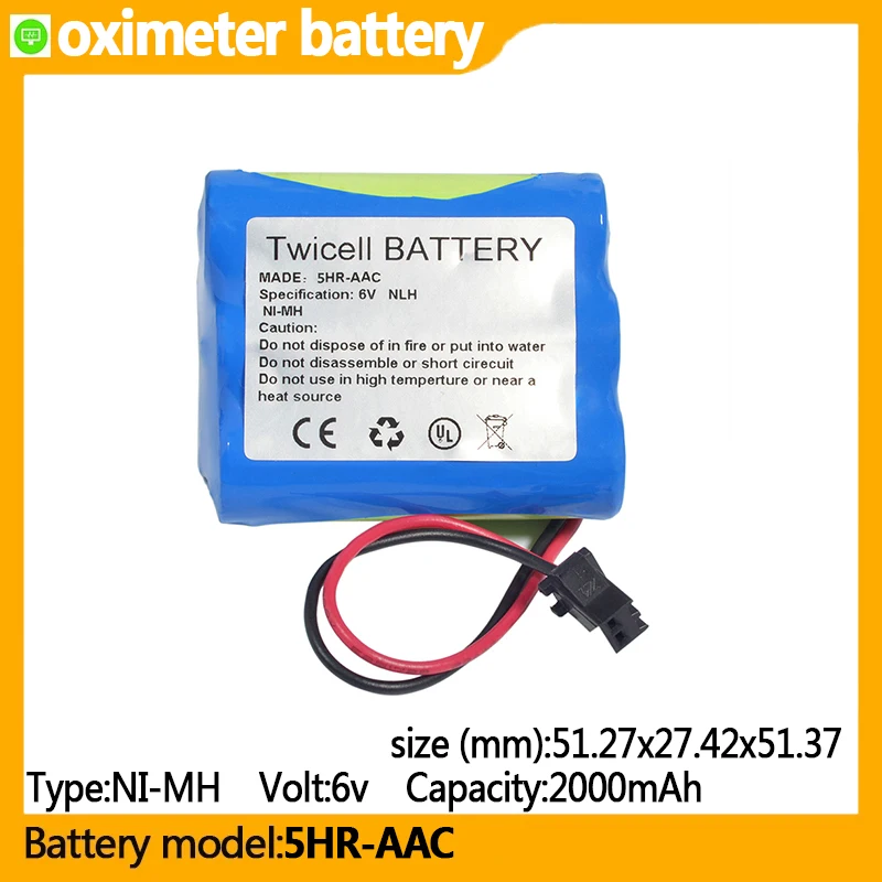 

5HR-AAC capacity 2000mAh 6v NI-MH battery,suitable for MDF-137,MDF-U333,MDF-U537,MDF-U537D,MDF-V7486SC,MDF-C8V, oximeter