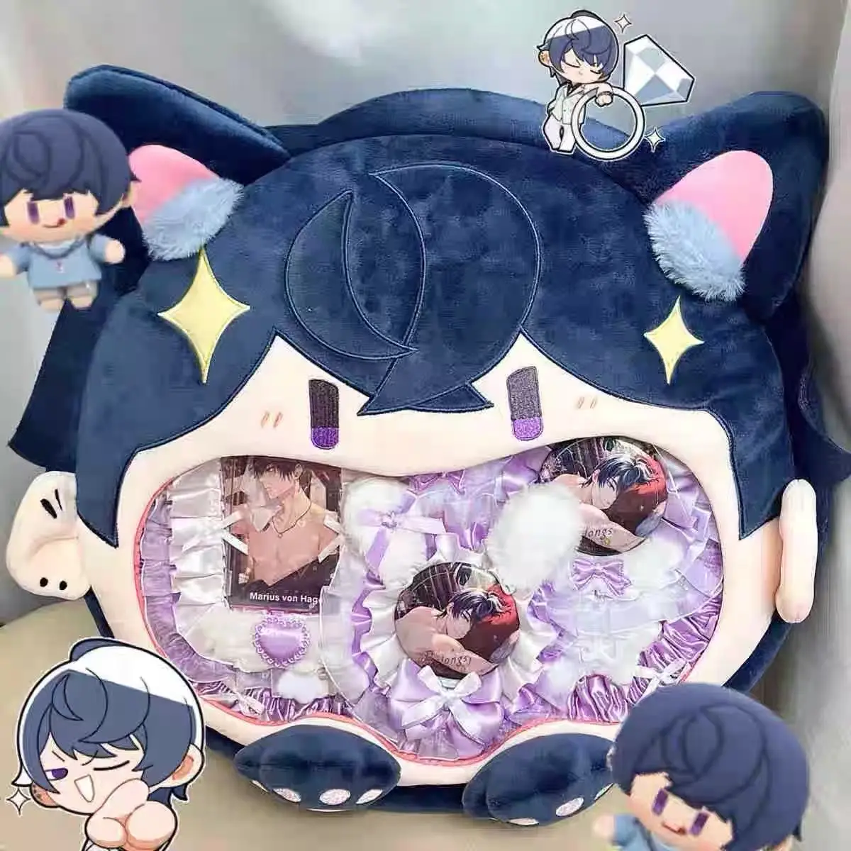 Bolsa de Almacenamiento de Cuatro Paneles de la Serie Tears of Themis de miHoYo, Artículo Coleccionable Oficial de Anime de miHoYo, Bolsas de Varios Estilos, Mercancía del Juego
