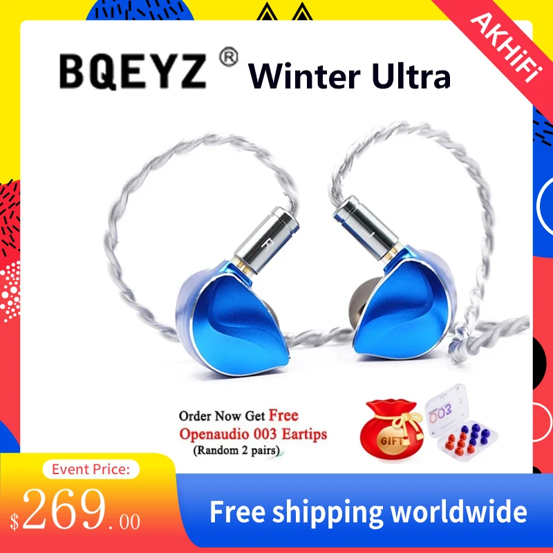 BQEYZ Winter Ultra in Ear Earphones 1DD+1BC HiFi Dynamic Driver PZT Bone Conduction Monitor Wired Earbud Headphone