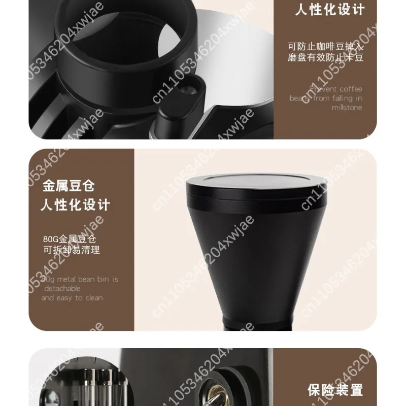 Electric Ghost Shark Burr Coffee Grinder Mini Powerful Bean Mill For Single Origin Coffee Non Espresso Household Coffee Machine view 5