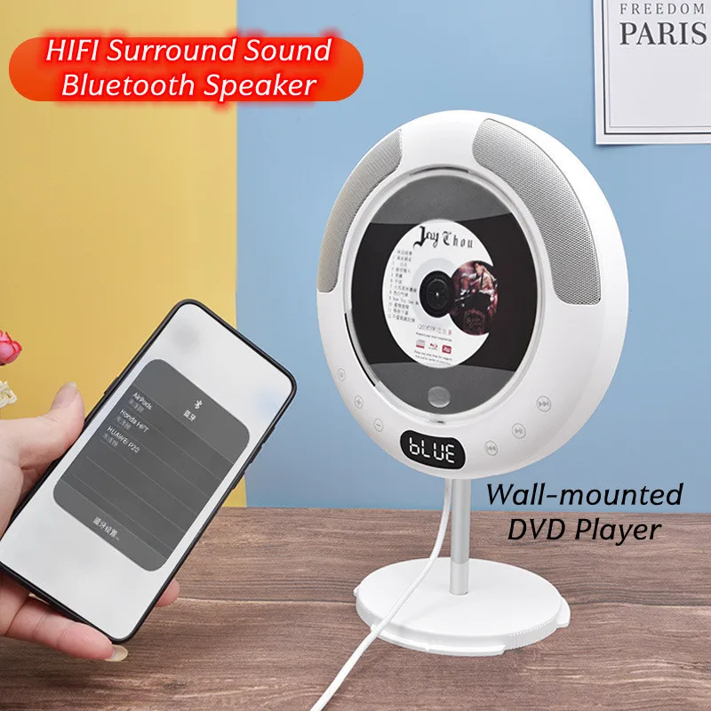 

Встроенный FM-радиоприемник Портативный настенный DVD-плеер Ретро CD-плеер HIFI объемный звук Bluetooth-динамик для USB AUX MP3-плеер