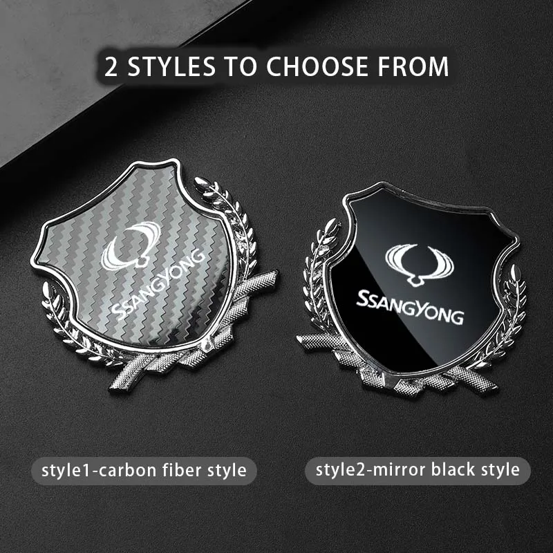 Car Side Modification Sign Triangular Metal Sticke For Ssangyong Kyron Actyon Sport Tivoli Torres Korando C300 Accessories Logo