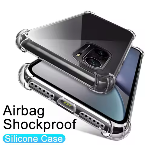 Airbag Shockproof Silicone Case For Xiaomi Redmi Note 10 10S 7 8 9 9S 7A 8A 9A 9C Poco F3 X3 Pro Nfc Clear Cover