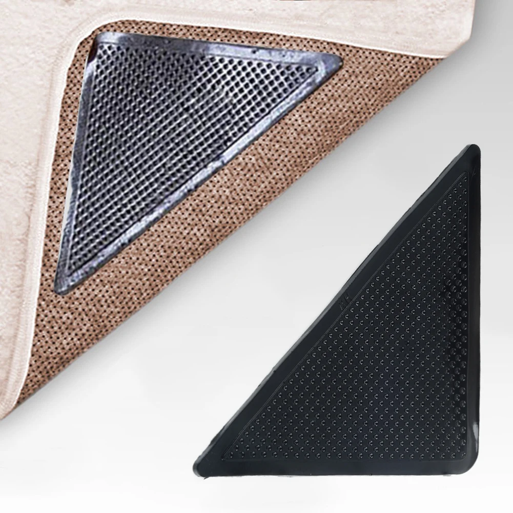 Silicone Carpet Mat Washable 15*7.5cm Anti-Skid Black Carpet Exquisite Grips Mat Non-Slip Rubber 4Pcs /Set Hot