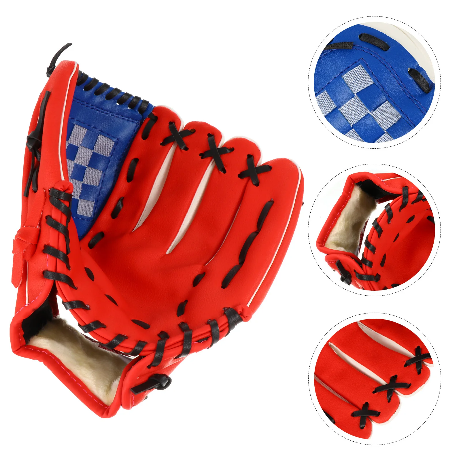 

Baseball Glove Pu Strong Impact Resistant Infielder Pitcher Training Glove Softball Sports Hand Catching Easy Closure