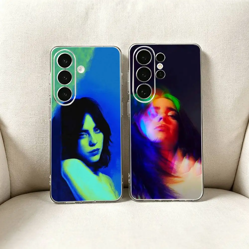 Singer-B -Billie E-Eilish   Clear Phone Case for Samsung S25, S24, S21, FE, S22, S23, S30, Ultra, S20, Plus, Lite