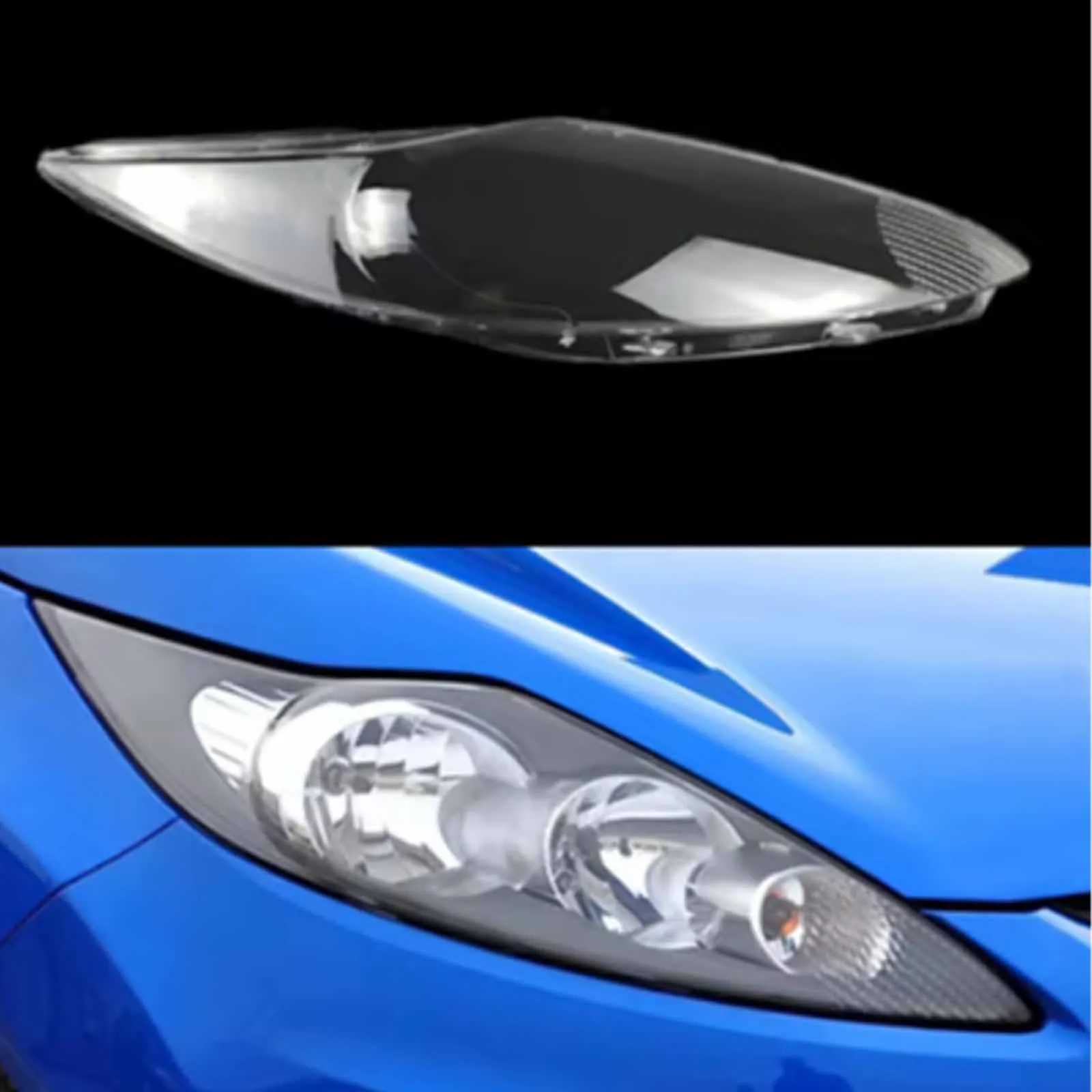 For Ford Fiesta 2009~2012 Headlight Cover Headlamp Shell Imported Transparent Shade Mask Lampshade Lens Plexiglass