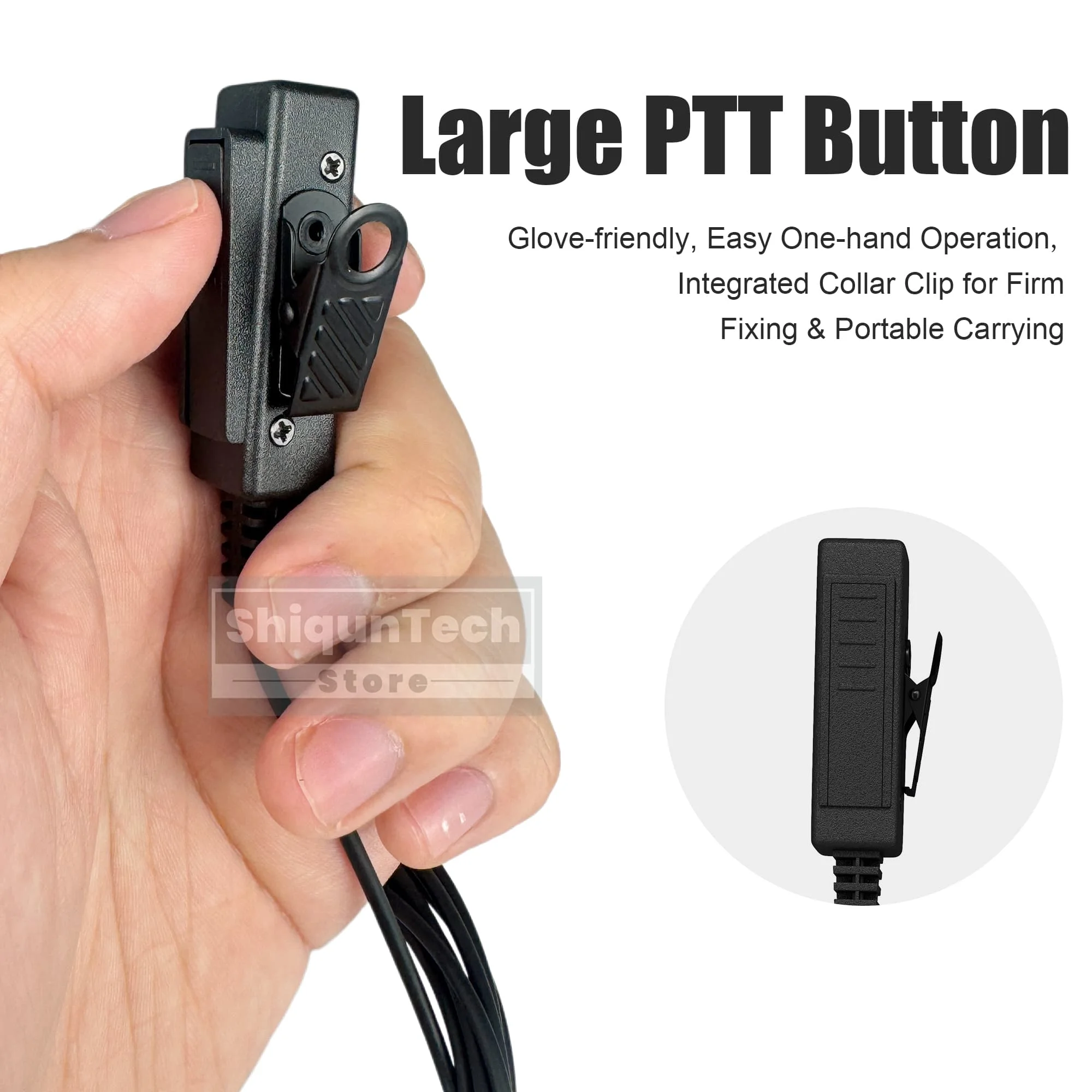 Acoustic Tube Earpiece Compatible with IC-F4011 IC-F3011 Large Mic PTT Headset IC-F3 IC-F4 IC-V82 IC-F24 Walkie-Talkie Accessory