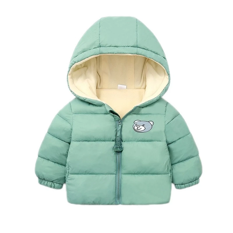 Kinder Winter Fleece-Gefütterte Warme Baumwolljacke Weiche Lässige Schule Baby Jungen Mädchen Winddichte Kapuzenjacke Kinder Sport Warme Oberbekleidung – Detail 7