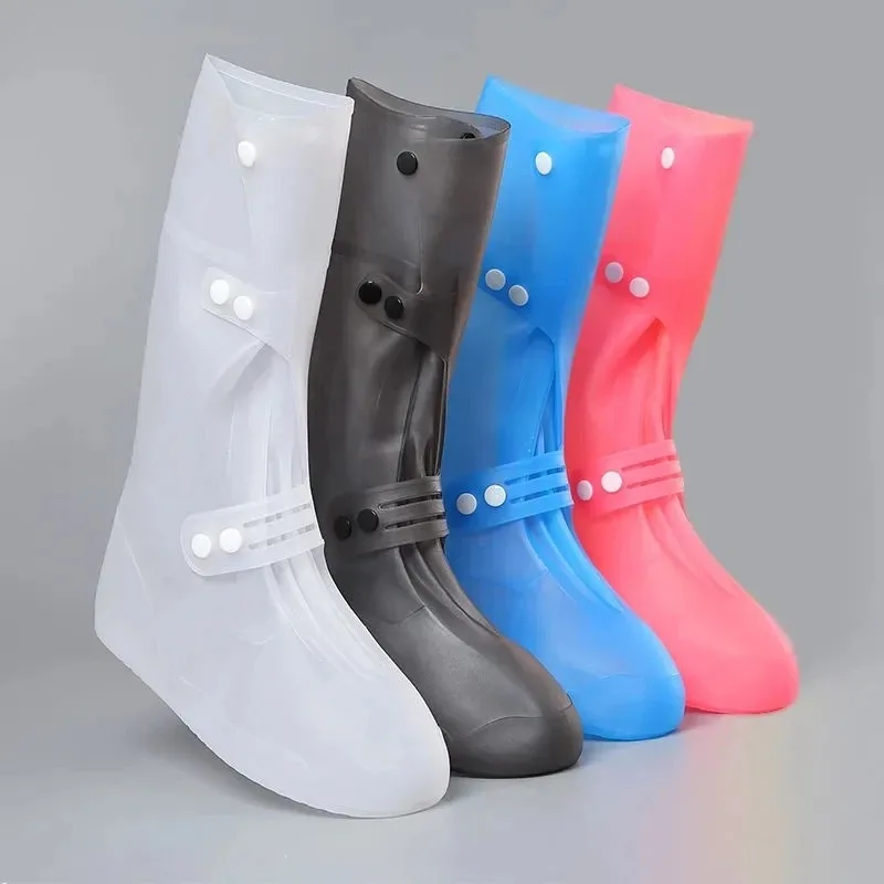 Women Reusable Rain Boots Cover Men Thickened Waterproof Dustproof Shoes New Adjustable Buckle Anti-slip Outdoor Long Boot Cover