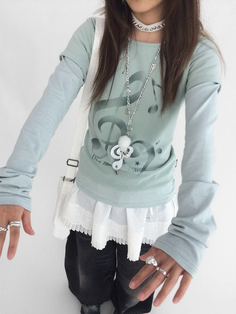 

Innood женская длинная футболка с принтом све, круглая, повседневная, базовый слой, летний топ из смеси хлопка, впитывающий пот