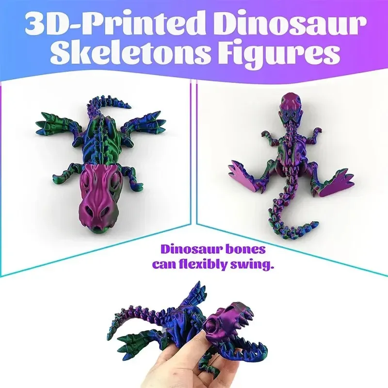 Dinosaurier-Skelett, 15 cm, 3D-Druck, Tyrannosaurus Rex, Transformationsfigur, Actionfiguren, Geschenk, Kunsthandwerk, Kinderspielzeug