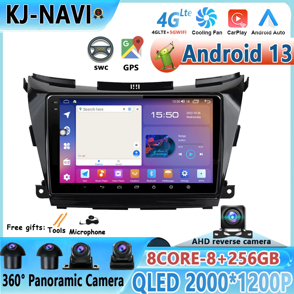 

Android 13 Multimedia Player For Nissan Murano Z51 2008 - 2016 IPS DSP 1280*720P Car Stereo 360 Panoramic CarPlay Auto