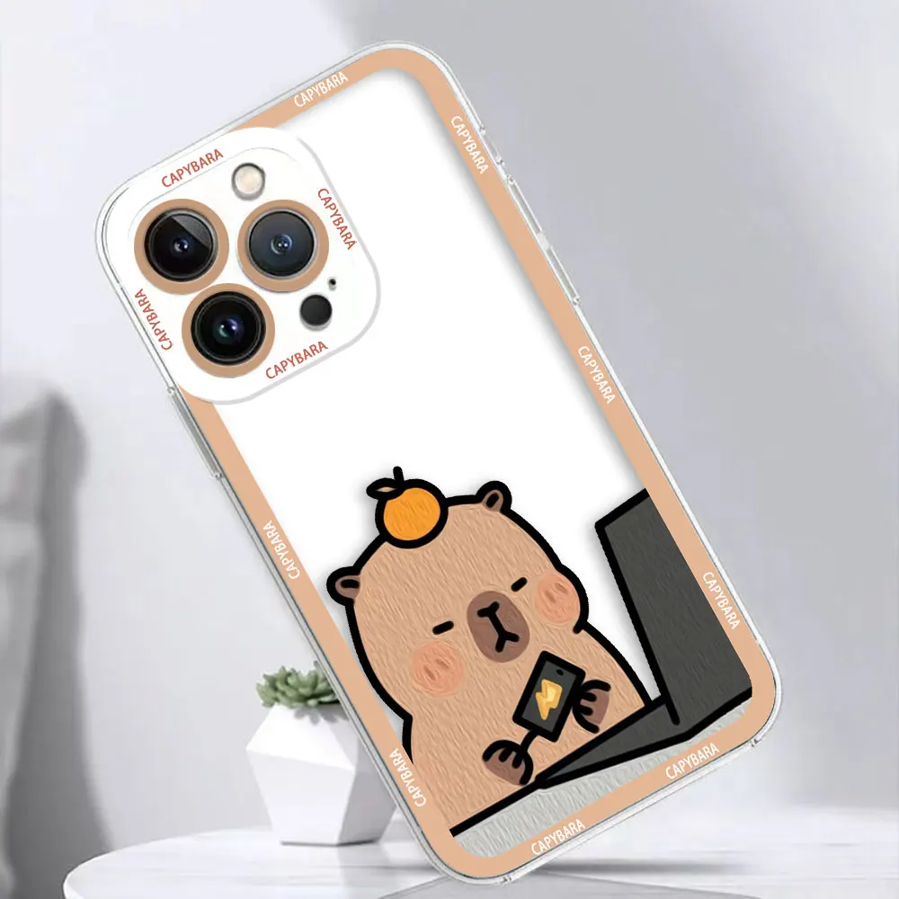 Cute Cartoon Capybara Clear Phone Case For Xiaomi Redmi K40 13C 12 12C 10 10C 10X 10A 9 9C 9T 9A 8 7 A1 A2 PLUS Pro Case Shell