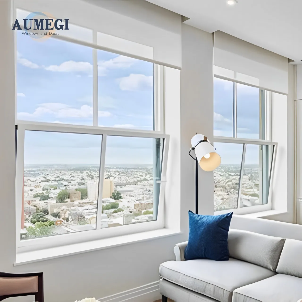 AUMEGI American NFRC Aluminum Casement windows With Burglary Glass Soundproof Casement windows