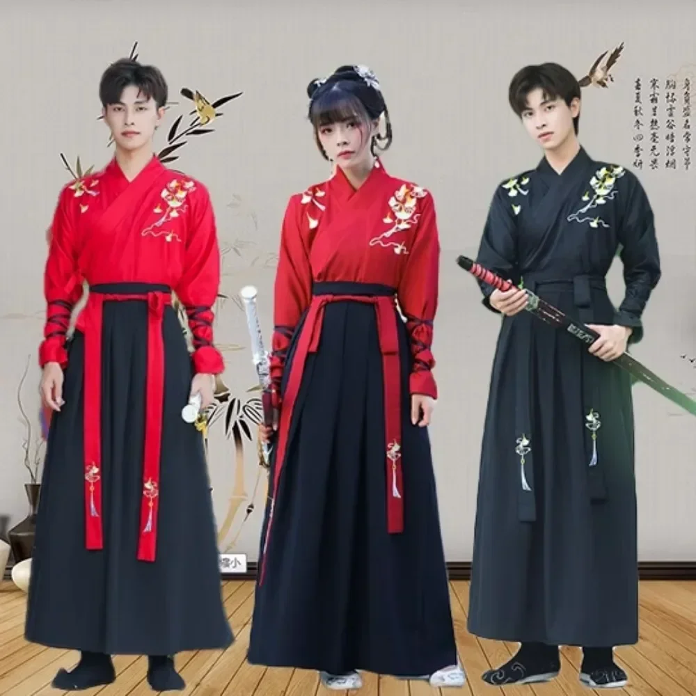 

Женская одежда для вечеринки Hanfu, традиционное китайское платье, костюмы для косплея, этнический стиль, сценические мужские комплекты, модная одежда с вышивкой