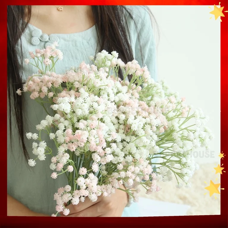 [1 Stück/Stalk] 65 cm + 108 Baby-Atemblumen |   Gypsophila Paniculata Künstliche Blumen Blumenbogen Anime Raumdekoration Plumeria Love