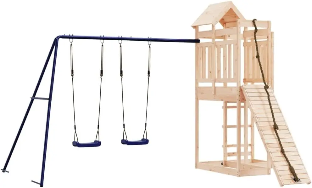 Outdoor Playset Solid Wood Pine,Ultimate Wooden Outdoor Playset: Adventure and Imagination for Your Kids Outdoor Play Sets,