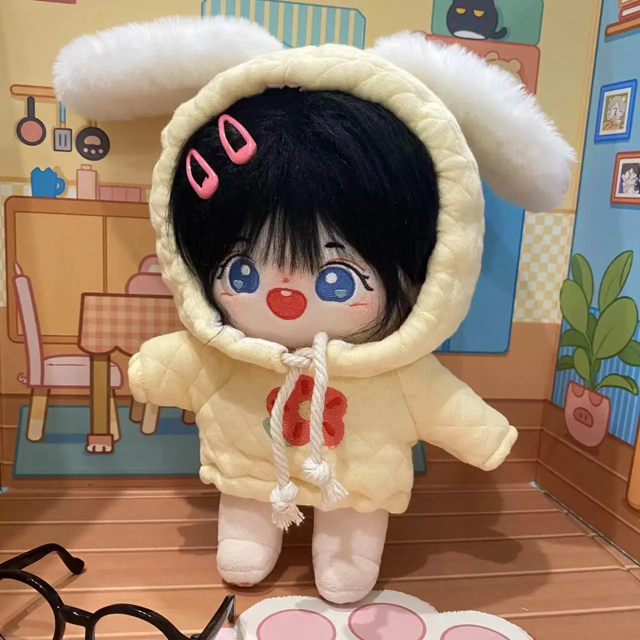 10cm15cm20cm Dolls Accessories Cotton Doll Clothes Plush Rabbit Ears Hooded Sweatshirt Kawaii Creative Brithday Gift for Friend