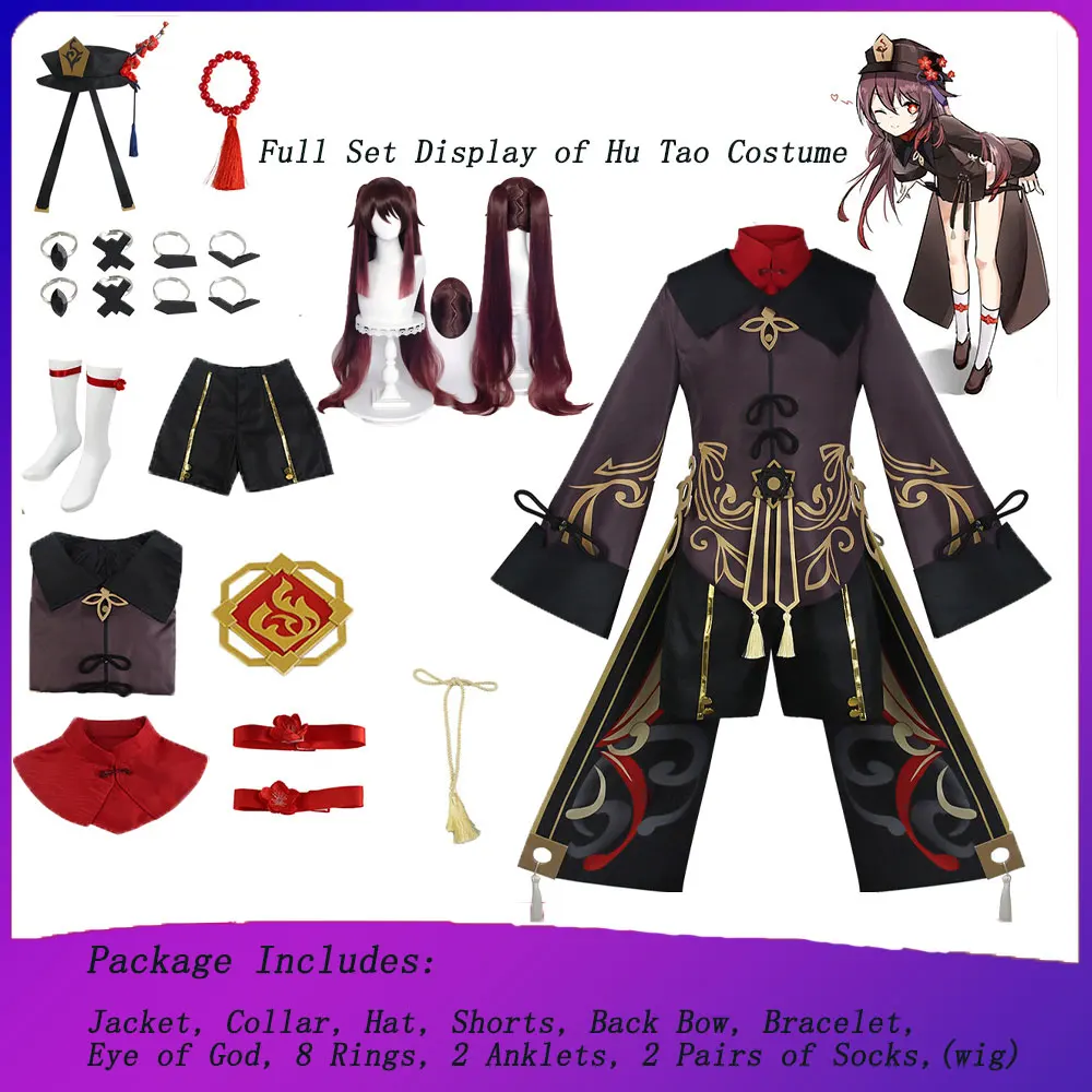 Disfraz de Cosplay de Hutao para Mujer, Ropa de Anime para Halloween, Disfraz para Mujer Adulta, Ropa para Hu Tao
