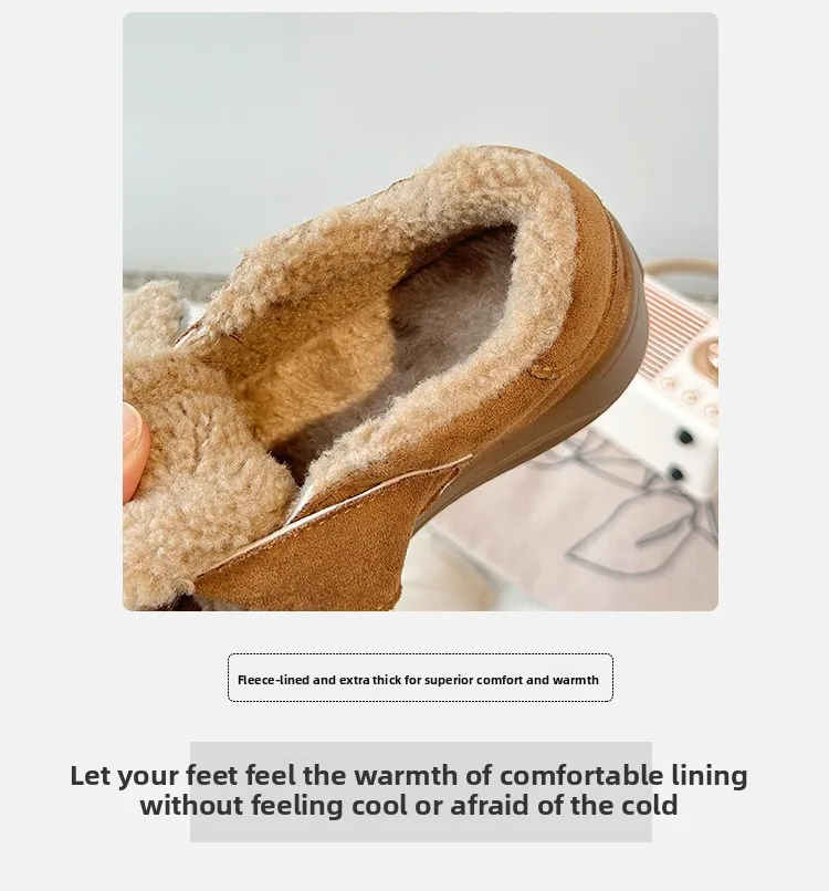 2026 Winter Neue Kinderschuhe Mädchen Koreanischer Stil Lammwolle Mädchen Baumwollschuhe Verdickte Samt-Warme Anti-Kick Fell-Schuhe – Detail 4