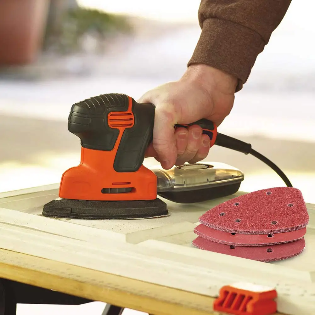 36 PCS Mouse Sander Sandpapers 6 Hole Detail Sander Sanding Disc | Mouse Sander Pads Hook and Loop Triangle Sandpaper (60/80/100 - view 6