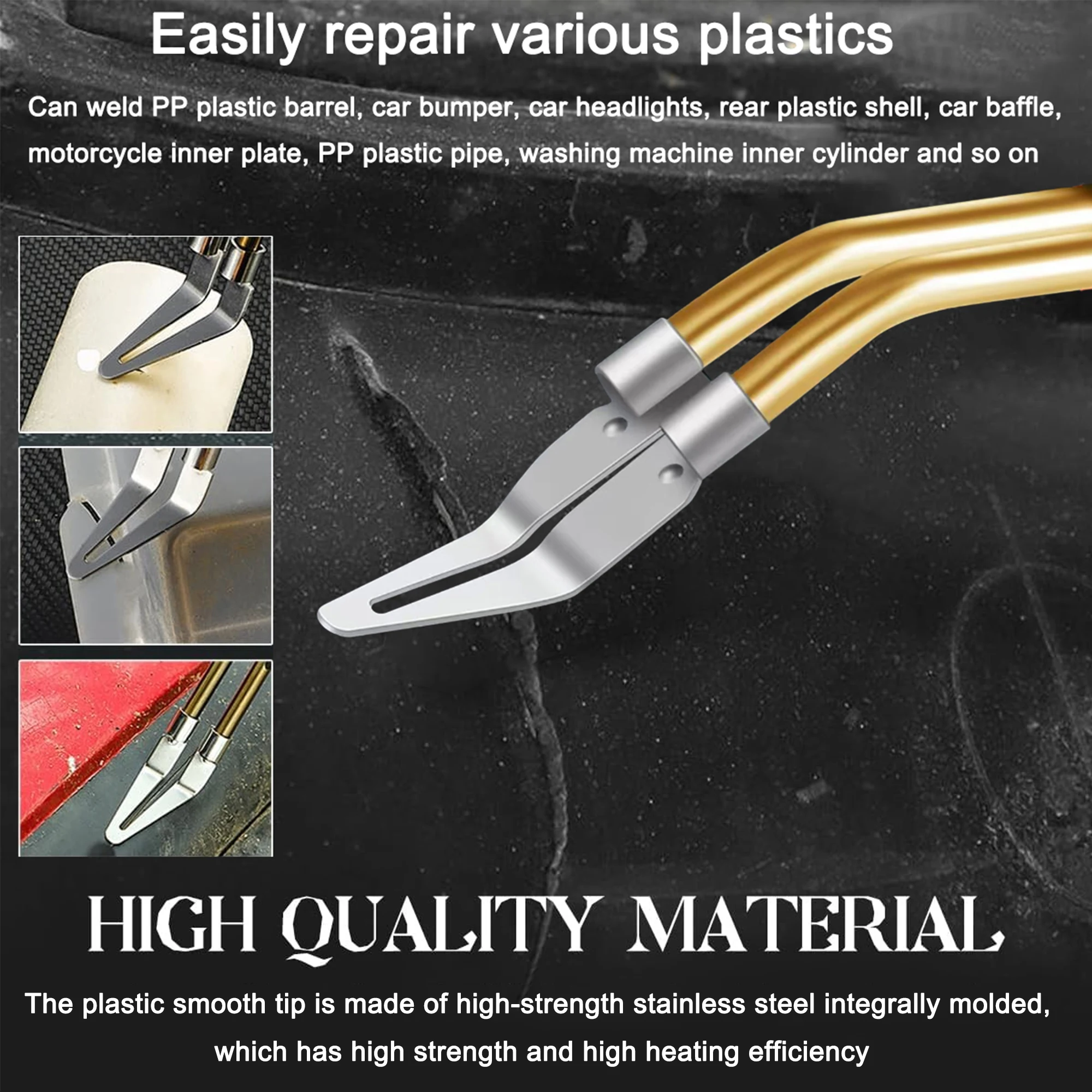 6pcs Durable Metal Plastic Welding Tool Set, Smooth Head Soldering Repair Iron, No Battery Required