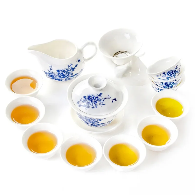 

Чайный сервиз Gaiwan чайный набор кунг-фу, керамический, 8 чашек 1Gai wan 1, чашка Gongdao, чайный сервиз для китайских путешествий, посуда для напитков, кофейный и чайный сервизы