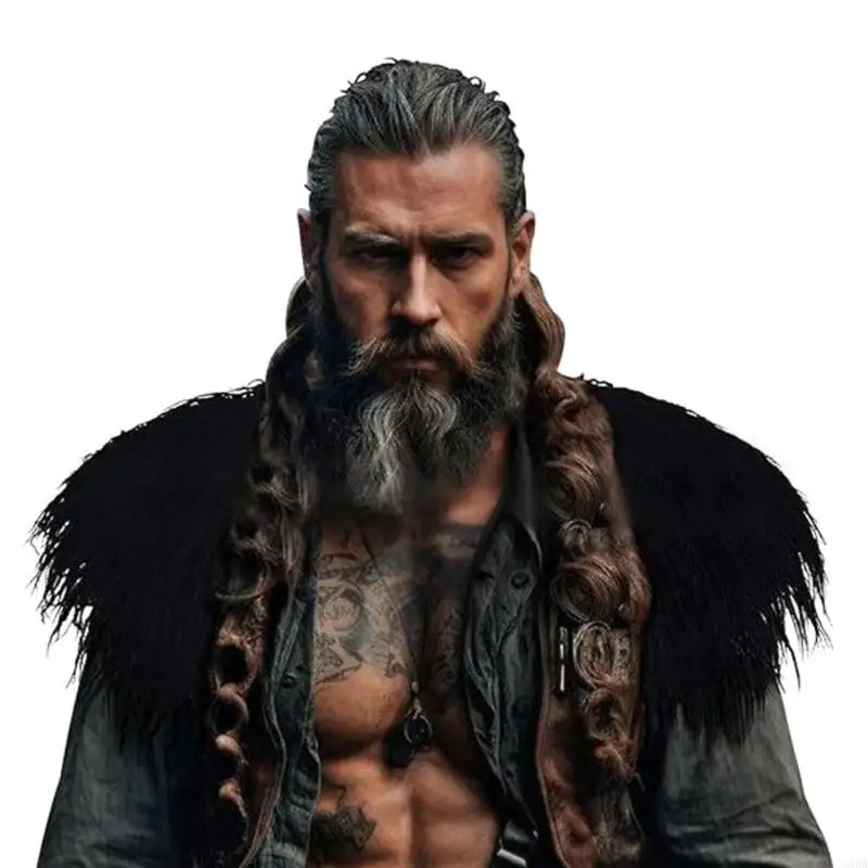 épaule médiévale en fausse fourrure pour le gros cosplay Cold temps événement extérieur 6xda