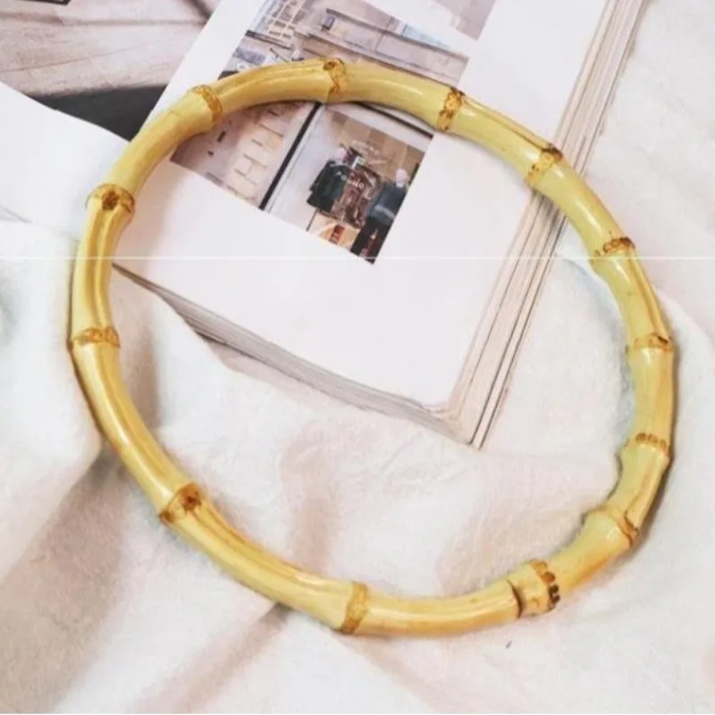 

1Pcs Natural Bamboo Rings Bag Handles 10cm/12cm/15cm/17cm DIY Handmade Wooden Bags Closure Round Handle Purse Woven Accessories