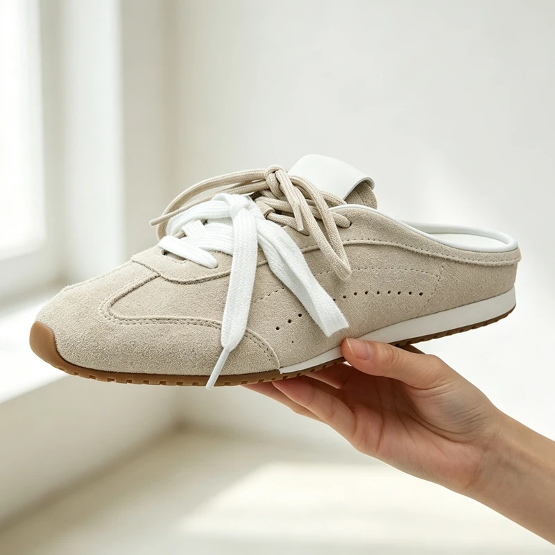 AIYUQI Slippers For Women Genuine Leather 2026 New Flat Tassel Closed-Toe Shoes Female Large Size Slip-On Shoes Women's Mules