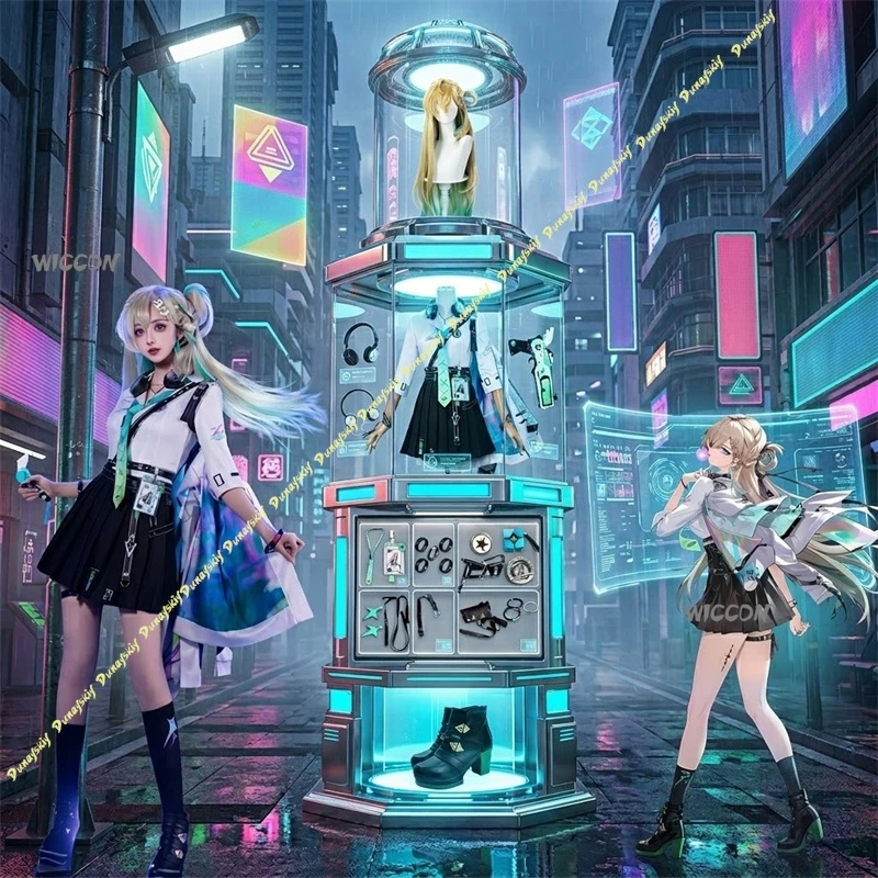 

Костюм Wuthering Waves, комплект для косплея Линэ, включая одежду, парики, реквизит, обувь, одежда для ролевых игр на Хэллоуин, высококачественный костюм