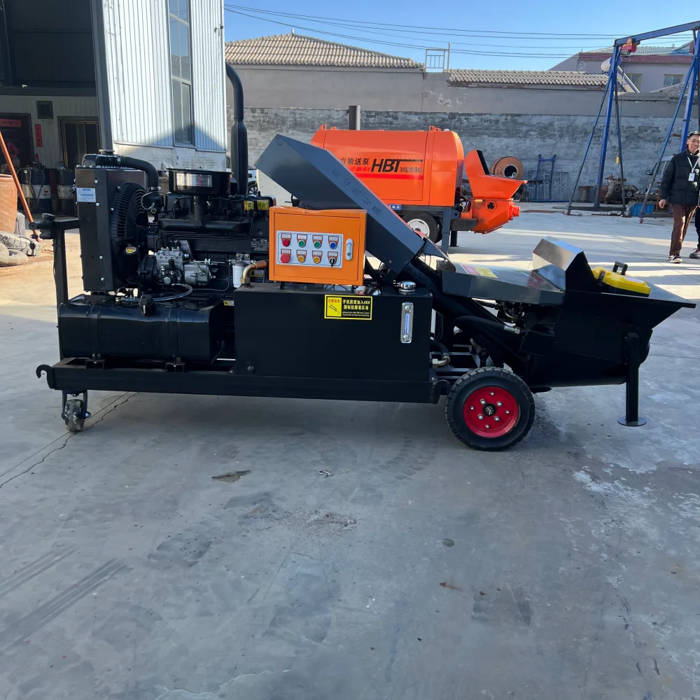 10m/h Electric Concrete Pump | High Efficiency 15m Vertical/30m Horizontal Reach Secondary Structure Column Pump