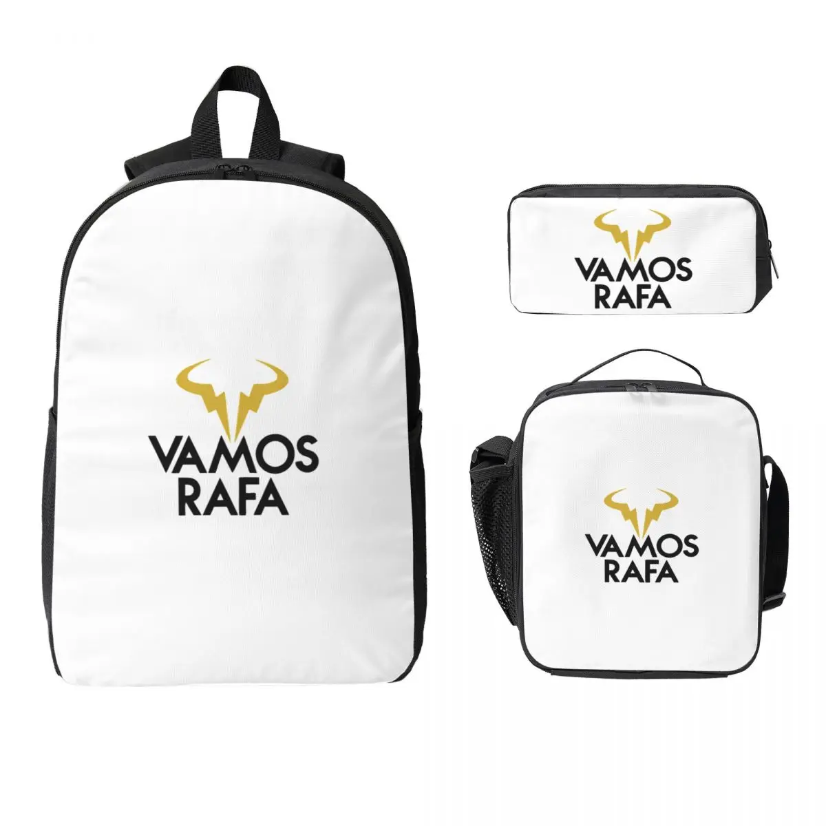 

Rafael Nadal Backpack Student Boys Girls BookBag School Bag Laptop Shoulder Bags 3ps Insulated Lunch Bag Pencil Case