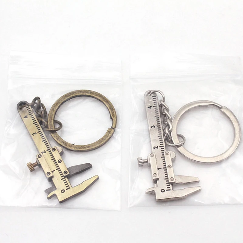 Mini Keychain Movable Vernier Caliper Keychain Tools Gift Ideas for Men Women Dropship