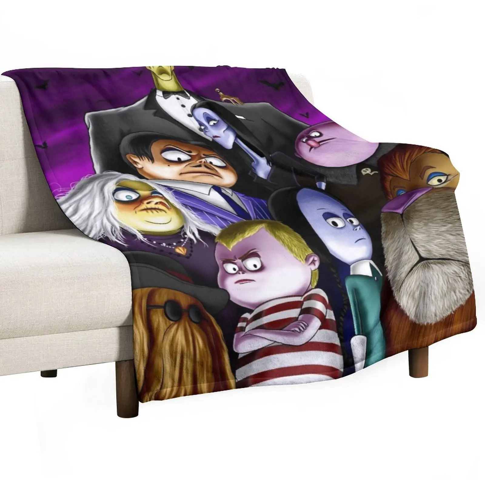 Addams Family Portrait Throw Blanket Vintage For Decorative Sofa Decorative Throw christmas gifts Sofa Throw Luxury Blankets