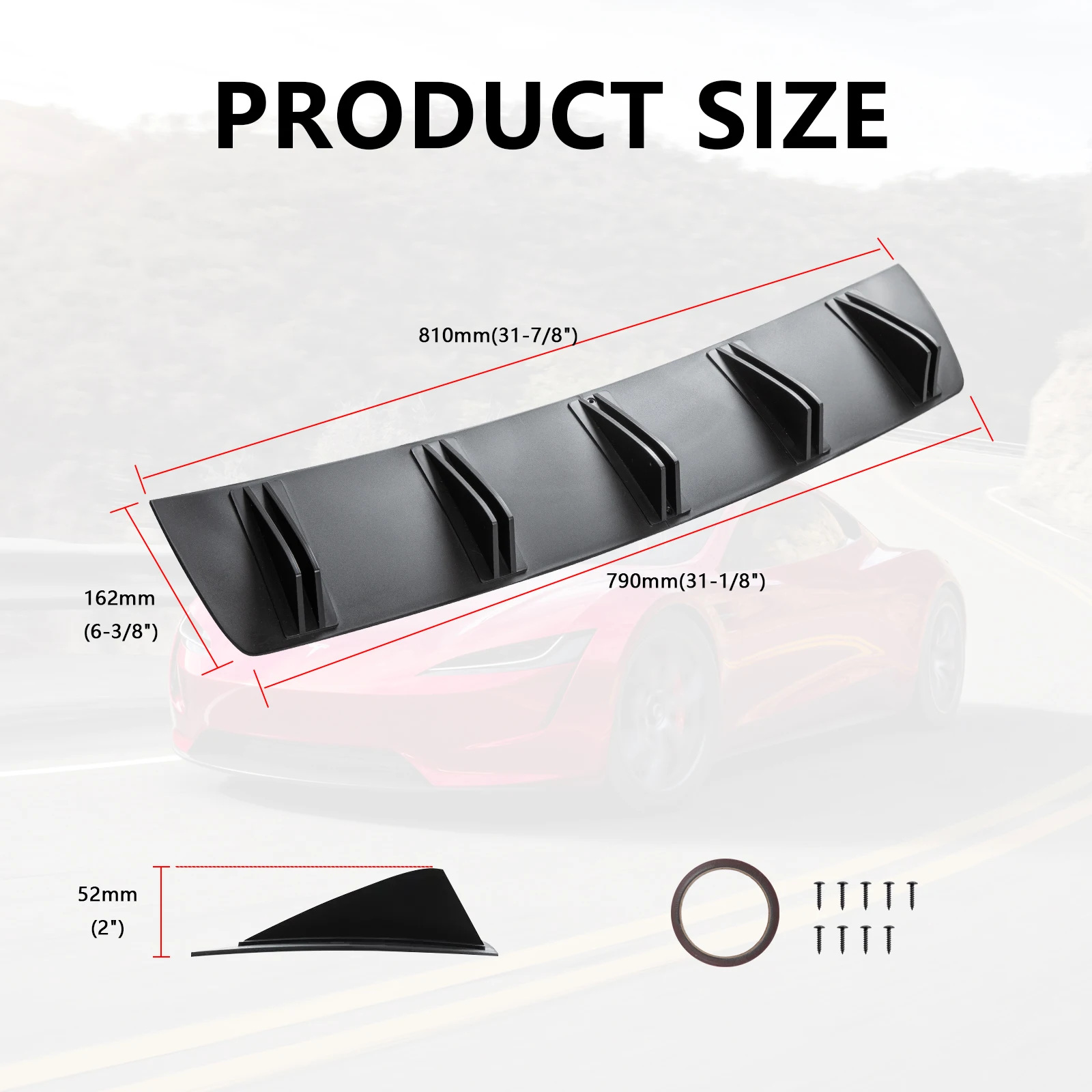 ماتي الأسود الخلفي الناشر الفاصل الشفاه سبويلر القرش زعنفة جديدة لأودي S6 2020 #2