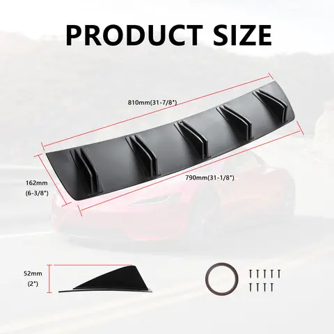 8 best sales rear bumper diffuser universal - №1