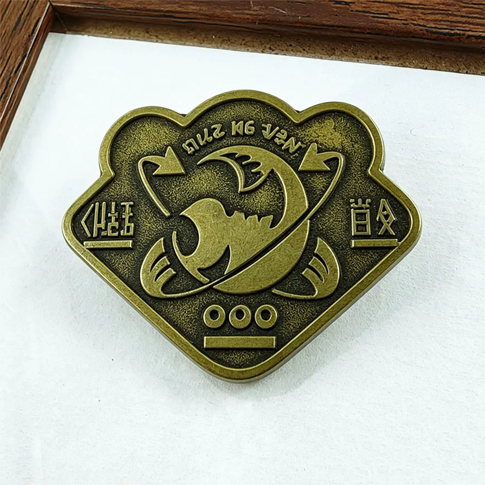 Squid Action Shooting Game Metallbrosche Grizzco Logo Anstecknadel Salmon Run Gold Belohnungssymbol Game Fans Cosplay Charm Geschenk – Detail 3