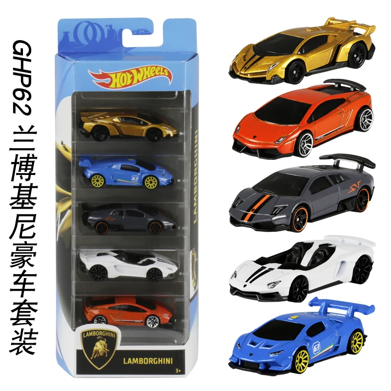 Hotwheels Legering Kleine Lopende Auto Vijf Pack Simulatie Track Modellen Speelgoed Niet-Radio Gecontroleerde Speelvoertuigen voor Kinderen