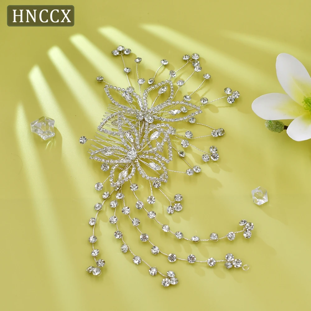 

YouLaPan Bridal Flowers Hair Comb Shiny Rhinestone Hair Vine Side Comb Romantic Girl Headpiece Wedding Hair Accessories HP499