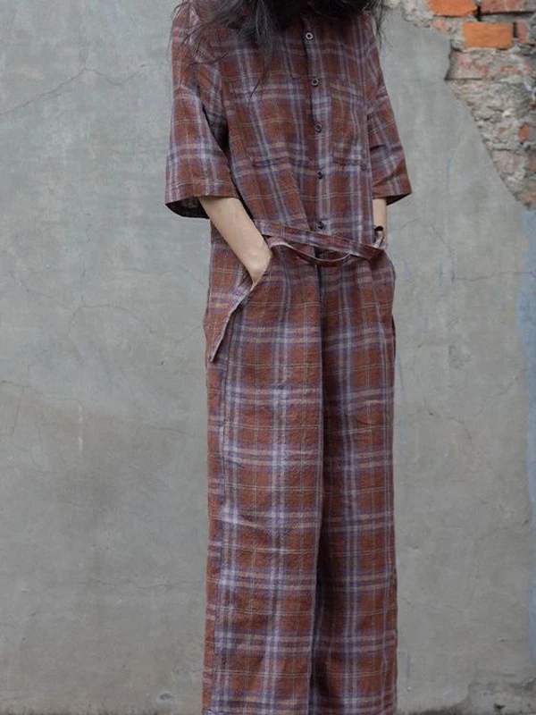 Nouvelle combinaison ample à jambes larges pour femmes, en lin fin, tendance vintage, style décontracté, pour le travail