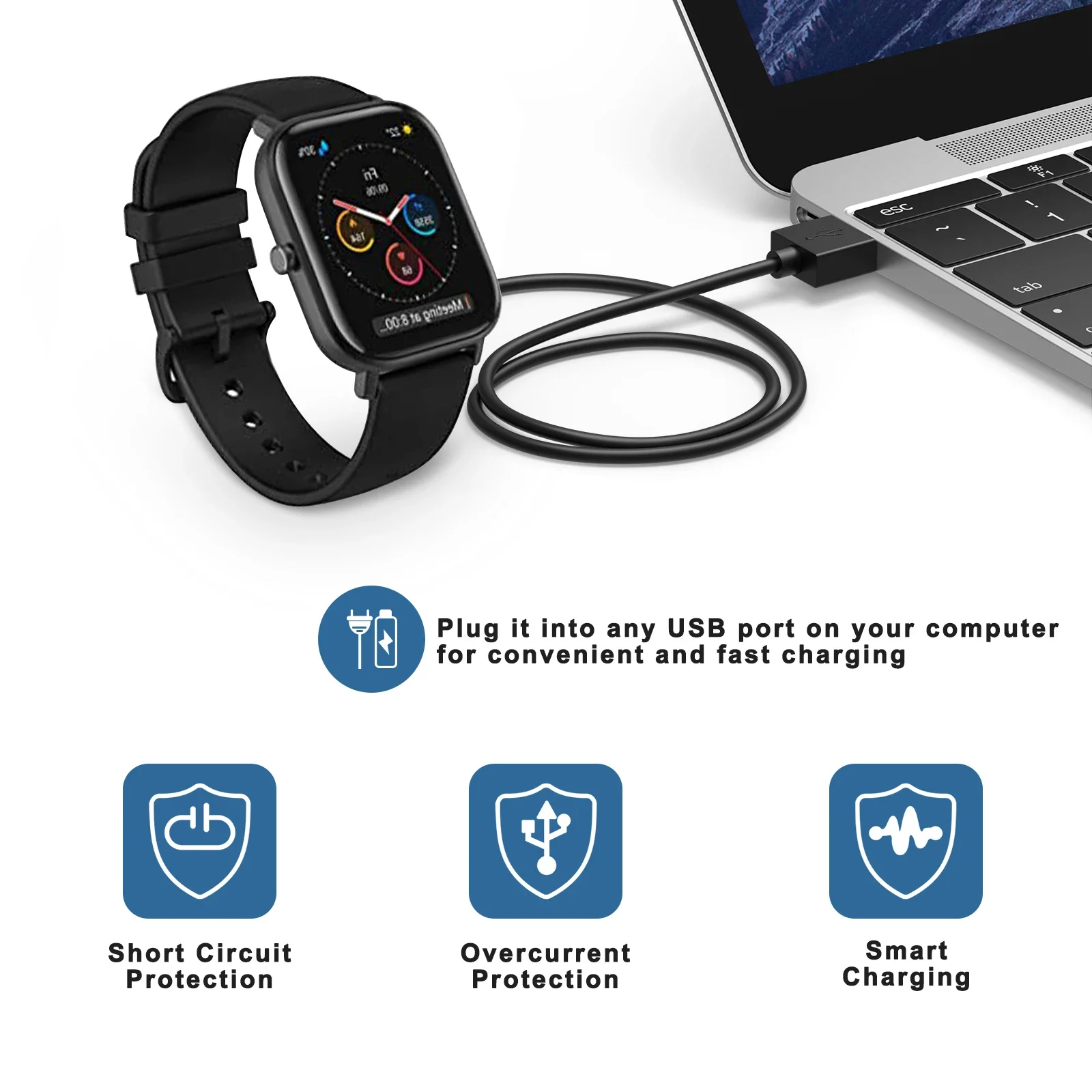 USB Type C Charger For Huami Amazfit T-Rex 1/Amazfit GTS/Amazfit GTR 42MM 47MM USB C 100cm Charging Cable Fast Charger Cradle image 5