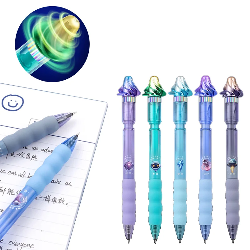 

ST Head Pressing-style Gel Pen Quick Drying 0.5mm Rotatable Turbo Pen Top for Students Write Office Records Release Pressure